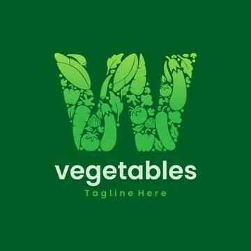 Letter W Vegetables Logo Vector Stock Illustration