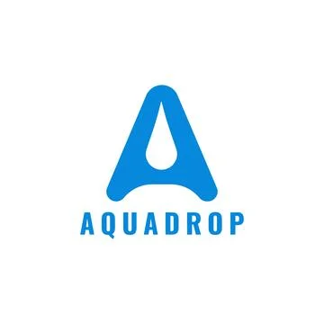 Letter A with water drop logo vector design for business identity branding Stock-Illustration