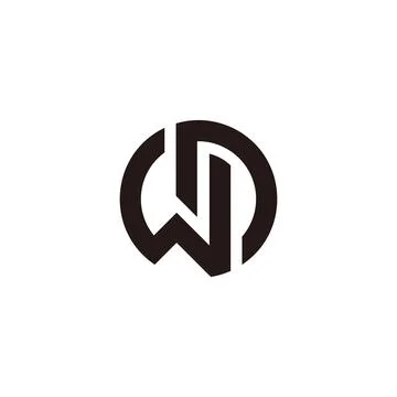 Letter wd circles linear simple geometric logo vector Stock Illustration