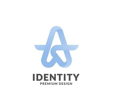 Letter A with wing vector logo Stock Illustration