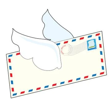 Letter with Wings Stock Illustration