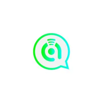 Letter A Wireless Internet in the chat bubble logo Stock Illustration