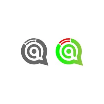 Letter A Wireless Internet in the chat bubble logo Stock Illustration