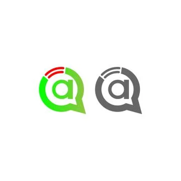 Letter A Wireless Internet in the chat bubble logo Stock Illustration