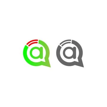 Letter A Wireless Internet in the chat bubble logo Stock Illustration