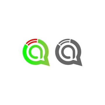 Letter A Wireless Internet in the chat bubble logo Stock Illustration