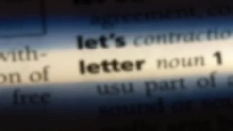 Letter word in a dictionary. Stock Footage 99562157