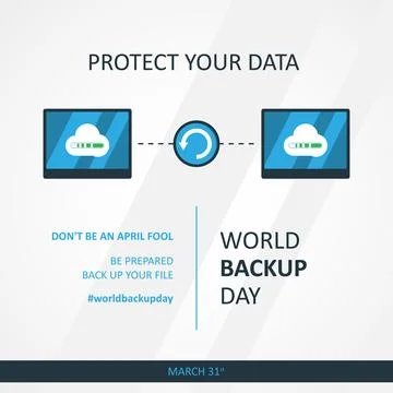 Letter World Backup Day element template design March 31st Stock Illustration