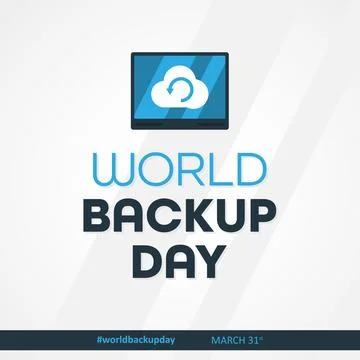 Letter World Backup Day element template design March 31st Stock Illustration