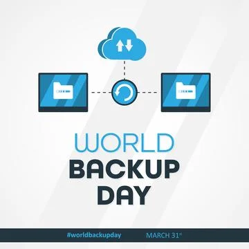 Letter World Backup Day element template design March 31st Stock Illustration
