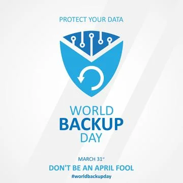 Letter World Backup Day element template design Stock Illustration