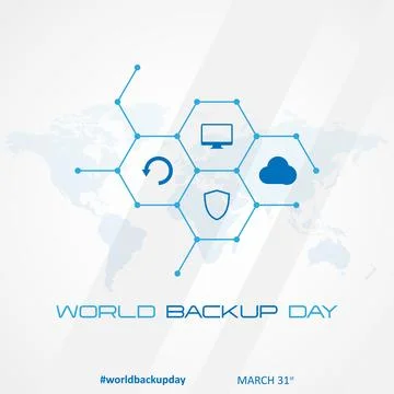 Letter World Backup Day element template design background Stock Illustration