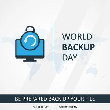 Letter World Backup Day element template design background Stock Illustration