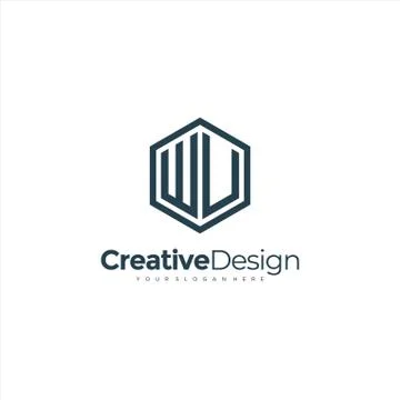 Letter WU WV Initial handwriting logo vector. Hand lettering for designs Stock Illustration