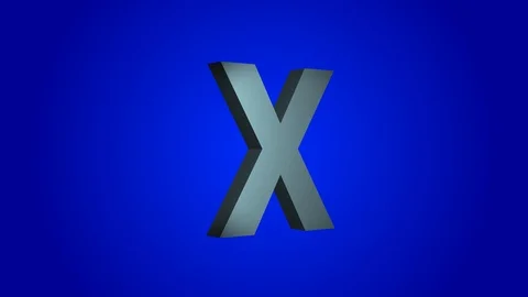 The letter X 3-D rotating on a blue background Stock Footage 114233115