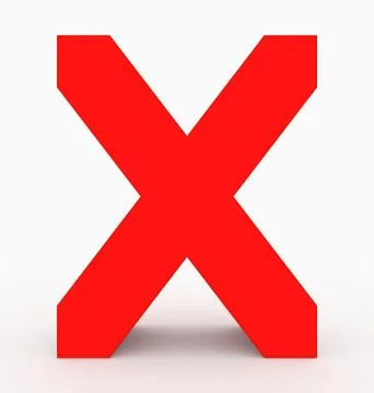 Letter X 3d cubic red isolated on white Stock Illustration