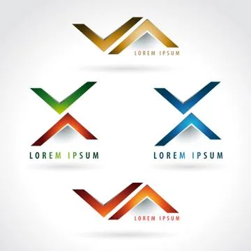 Letter X and arrow shape logo Stock Illustration