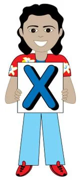 Letter X Boy Stock Illustration