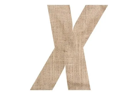 Letter X with burlap texture on white background イラスト素材