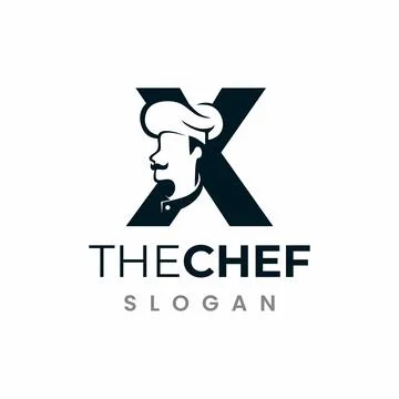 Letter X Chef Logo , Initial Restaurant Cook Vector Design Stock Illustration