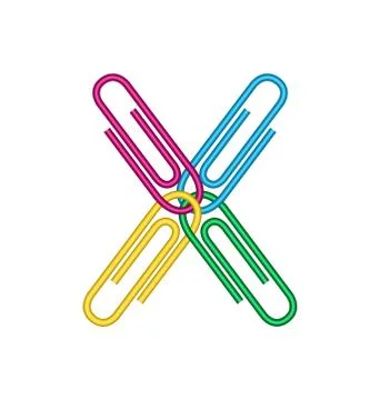 Letter x with clips Illustrazione stock