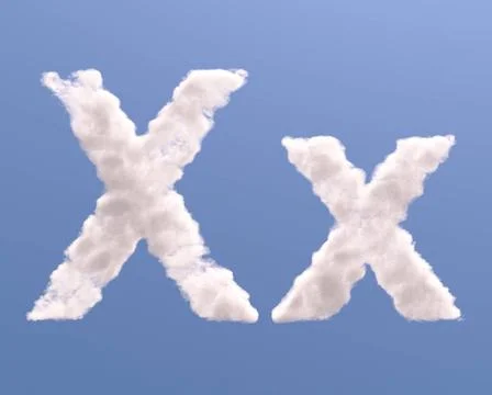 Letter X cloud shape Letter X cloud shape, isolated on white background Co... Foto stock