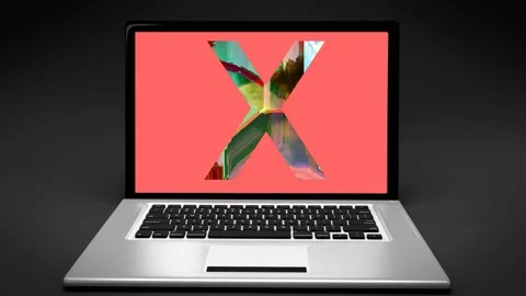 Letter X on computer laptop evoking -18 sexual content on internet, X-rated Stock Footage 119343054