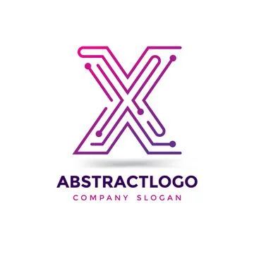 Letter X Creative logo with dots, colorful unique point Technology digital Stock Illustration