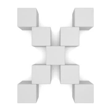 Letter x cubic white Stock Illustration