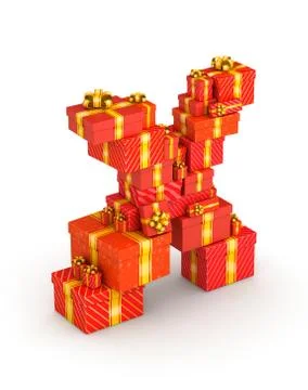 Letter X from gifts Stock Illustration