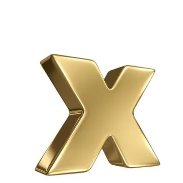 Letter x from gold solid alphabet イラスト素材