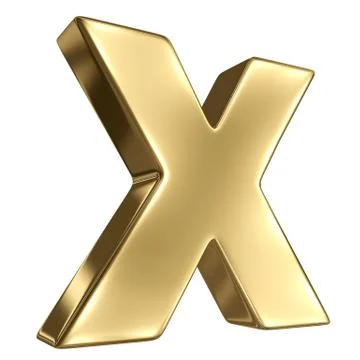 Letter x from gold solid alphabet Illustrazione stock