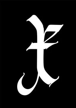 Letter x, in the Gothic style. Vector. Alphabet. The symbol is isolated on a Stock Illustration