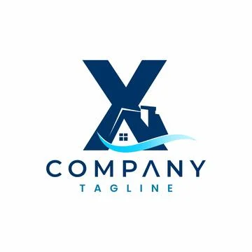Letter X House Logo , Initial Home Logo Stock Illustration
