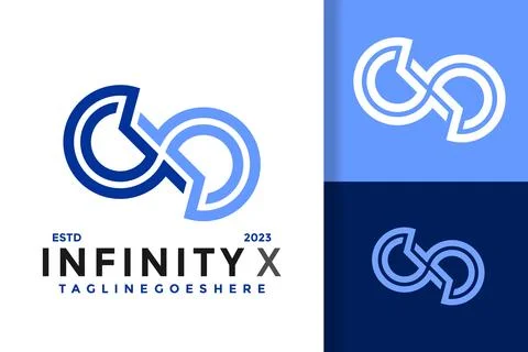 Letter X  infinity logo design vector symbol icon illustration Stock Illustration
