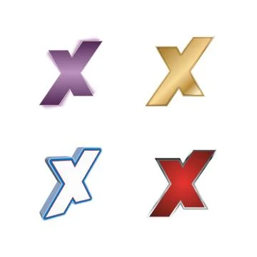 Letter x initial logo icon template vector Stock Illustration