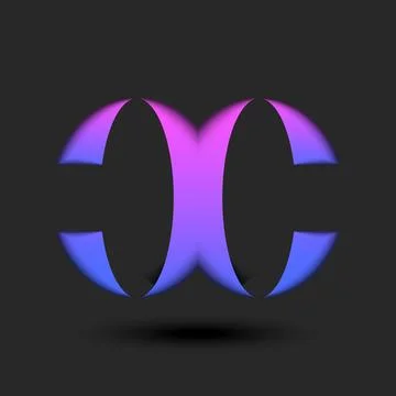 Letter X initials 3D logo with curls, artistic calligraphy mark monogram in.. Stock Illustration