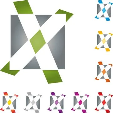 Letter, X, logo, check mark Stock Illustration