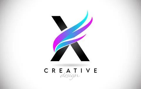 Letter X Logo with creative gradient swooshes.Creative elegant letter X with  Stock-Illustration