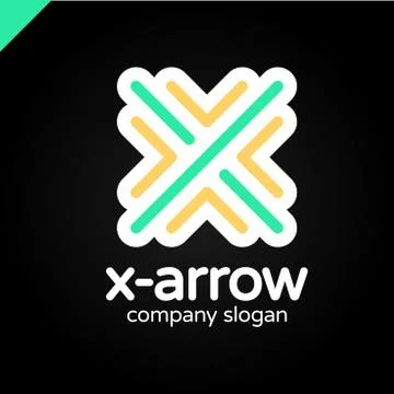 Letter X logo design concept with four arrow in round line style. Stock Illustration