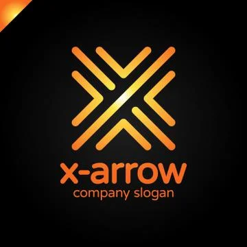 Letter X logo design concept with four arrow in round line style. Stock Illustration