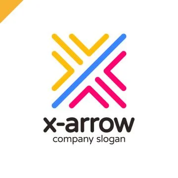Letter X logo design concept with four arrow in round line style. Stock Illustration