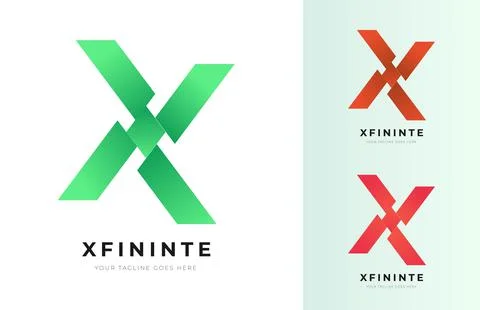 Letter X Logo design vector template for branding corporate identity. elegant Stock Illustration