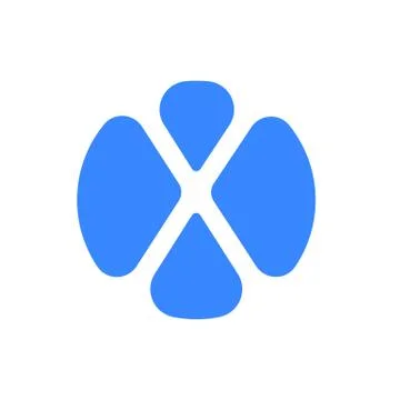 Letter X logo modern vector blue font icon Stock Illustration