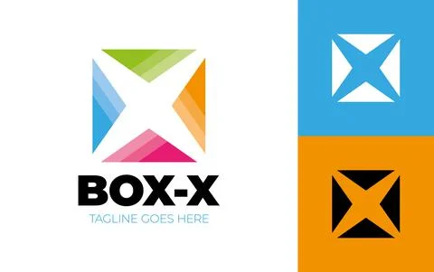 Letter X logo, Square shape symbol, digital square sport colorful vector logo Illustrazione stock