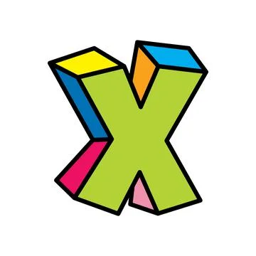 Letter X logo vector colorful playful isolated on white background Stock Illustration