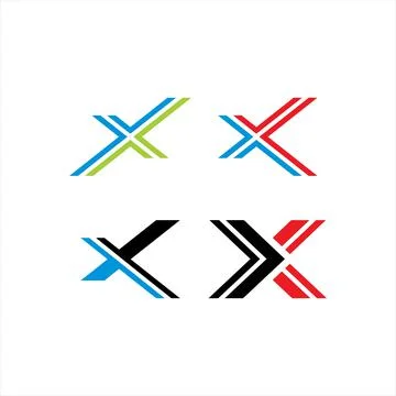 Letter X logo vector set Stock Illustration