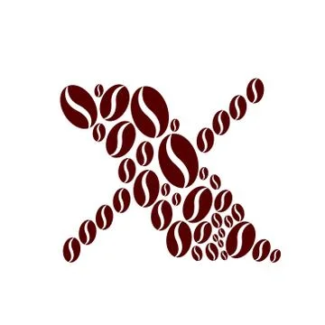 Letter x  made of coffee beans vector set Illustrazione stock
