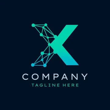 Letter X Molecule Logo, Bio tech Connect Dots Science Technology Logo Design  Stock Illustration