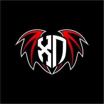 Letter X N initial vector logo template with a minimalist dragon wing style 스톡 일러스트